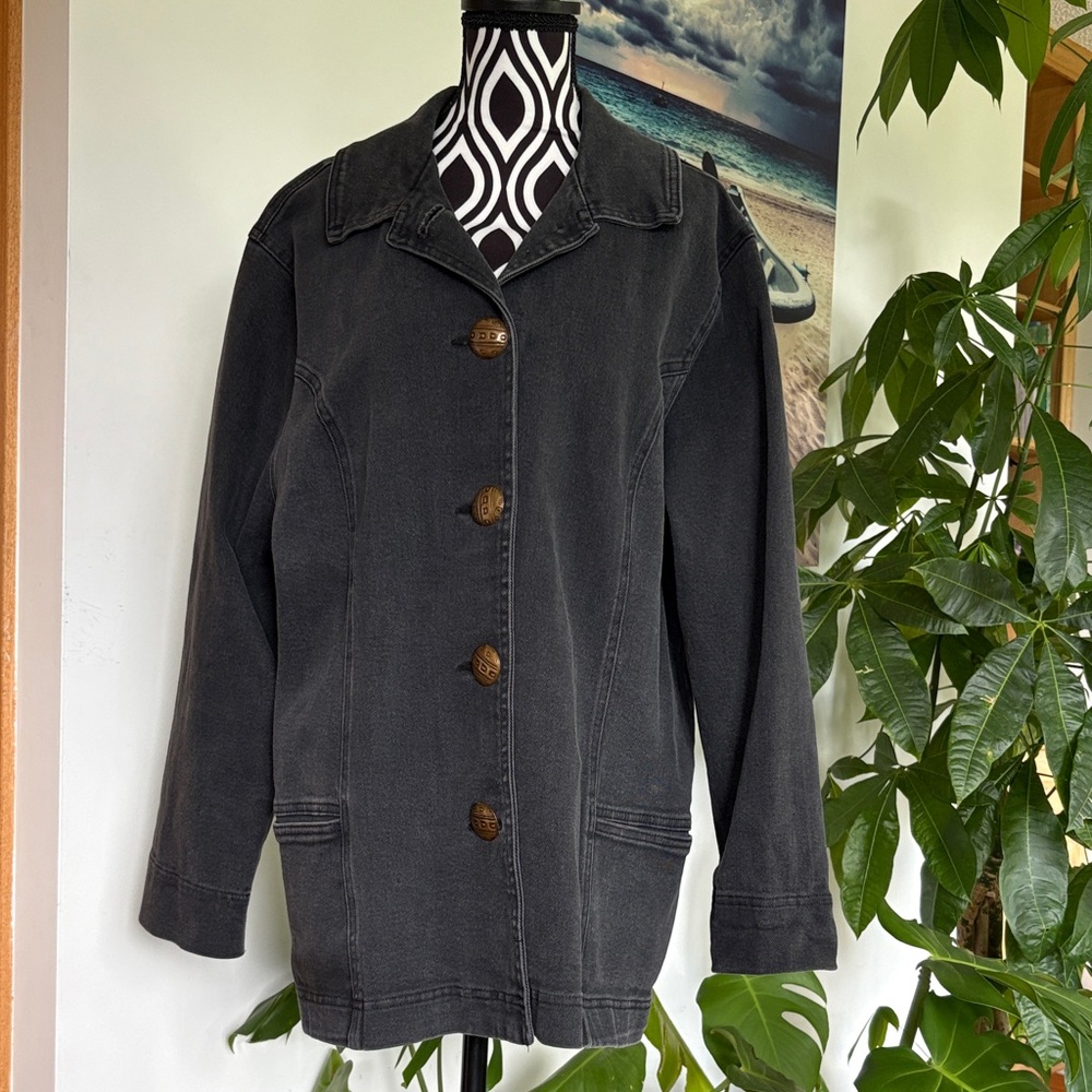 Vintage, jean, black and gray Jacket gorgeous